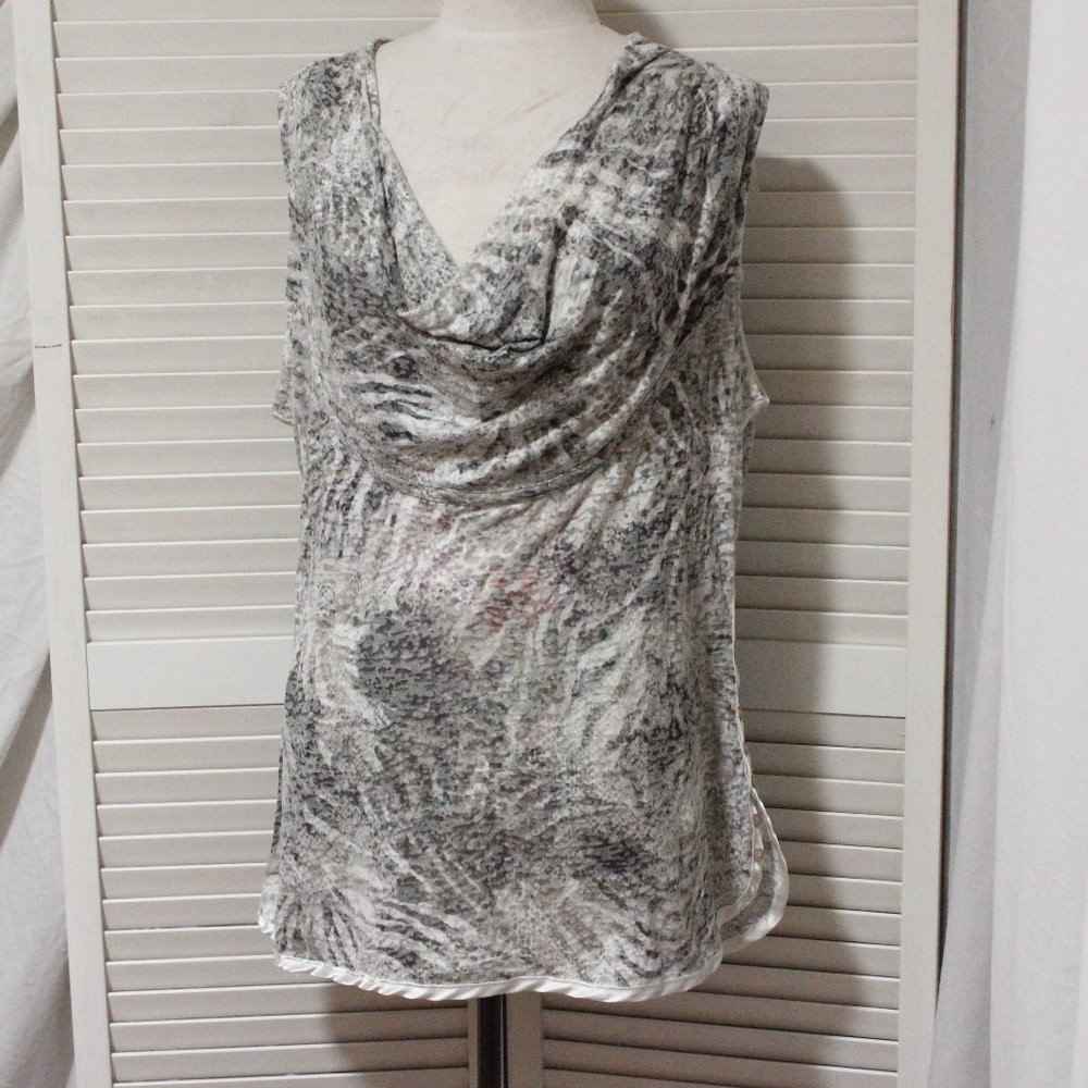 Nine West Jeans Cowl Neck Blouse sz XL